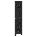 Room Divider 6 Panels Black Solid Wood Paulownia 358762