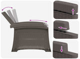 Reclining Garden Chair Rattan Look 2 pcs Light Grey PP 8011999