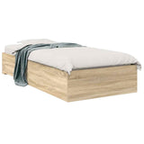 Bed Frame with Drawer Brown 90 x 190 cm Engineered Wood 3345122