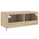 TV Wall Cabinet with LED Lights Sonoma Oak 80x35x31 cm 837285