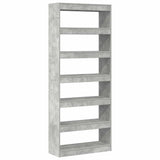 Book Cabinet Concrete Grey 80 x 30 x 198 cm Engineered Wood 3333919