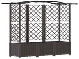 Raised Bed with Trellis and Roof Brown 163 x 40 x 141 cm PP 42032513
