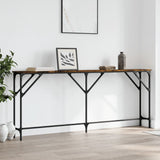 Console Table Smoked Oak 180x23x75 cm Engineered Wood 837769