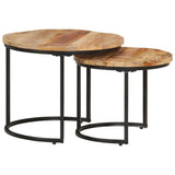 Nesting Tables 2 pcs Rough Mango Wood 337999