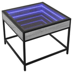 ZNTS Coffee Table with Infinity LED Grey Sonoma 50x50x41 cm 847680