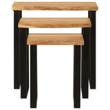 Nesting Tables 3 pcs with Live Edge Solid Wood Acacia 372760