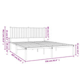 Metal Bed Frame without Mattress with Headboard Black 150x200cm 350866