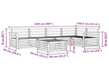 Sectional Sofa Set 6 pcs Natural Solid Acacia Wood 3374849