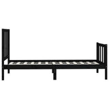 Bed Frame without Mattress Black 100x200 cm Solid Wood 3106827