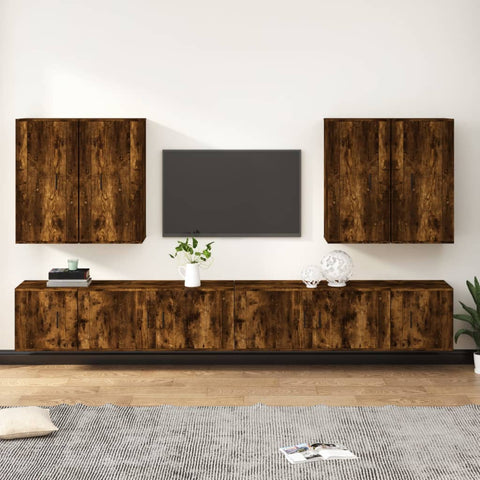 8 Piece TV Cabinet Set Smoked Oak Engineered Wood 3188707