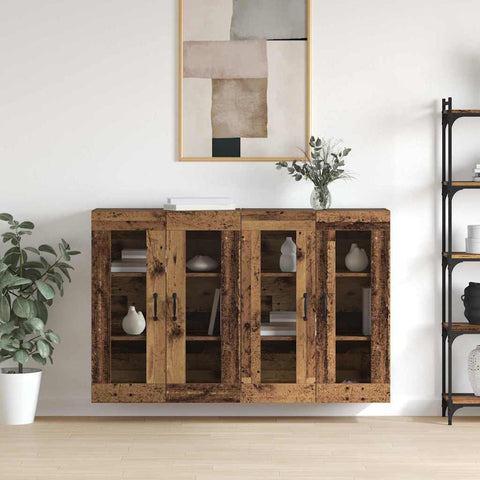 Wall Mounted Cabinets 2 pcs Old wood 69.5 x 34 x 90 cm 3394536