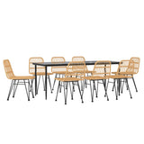 9 Piece Garden Dining Set Poly Rattan 3157879