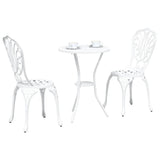 Garden Bistro Set 3 pcs White Aluminium 42002384