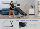 Folding Treadmill for Home Motorised Running Machine w/ LCD Display Black T3398P347524