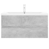 Sink Cabinet with Built-in Basin Concrete Grey Engineered Wood 3071652