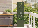 Garden Privacy Screen Fretwork Olive green 32 x 32 x 150 cm 876423