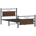 Bed Frame without Mattress Brown Oak 100x200 cm Engineered Wood 4106854
