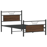 Bed Frame without Mattress Brown Oak 100x200 cm Engineered Wood 4106854