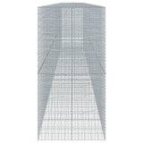 Gabion Basket with Cover 1200x100x200 cm Galvanised Iron 3295247