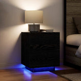 Bedside Cabinet Black Oak 45 x 40 x 55 cm Engineered Wood 863061