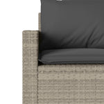 2 Piece Garden Dining Set with Cushions Light Grey Poly Rattan 366334