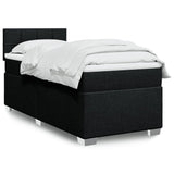 Box Spring Bed with Mattress Black 100x200 cm Fabric 3285801