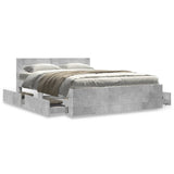 Bed Frame with Headboard without Mattress Concrete Grey 120x200 cm 3295572
