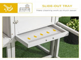Indoor Rabbit Hutch, Guinea Pig Cage, with Slide-Out Tray, Large Fenced Area - Light Grey T3398P347611