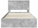 Bed Frame with Drawer Concrete Grey 90 x 200 cm Engineered Wood 3411353