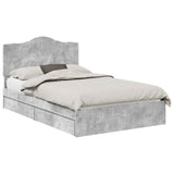 Storage Bed Concrete Grey 135 x 190 cm Engineered Wood 3413516