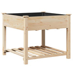 Garden Planter Beige 90 x 90 x 76.5 cm Solid fir wood 42006578