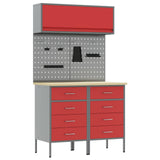 Work Cabinet Set with Drawer with Shelf with Storage 5 pcs Red 3321423