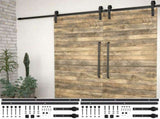 Sliding Door Hardware Kits 2 pcs 200 cm Steel Black 3059845