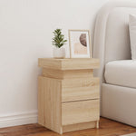 ZNTS Bedside Cabinet with LED Lights Sonoma Oak 35x39x55 cm 836753