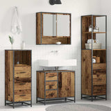 Bathroom Furniture Set with Door 4 pcs Old Wood Engineered Wood 3402497