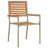 Garden Stacking Chairs 2 pcs Brown and Beige 42006824