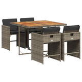 Garden Dining Set Grey Poly Rattan Medium Collapsible 3211082