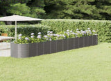 Garden Raised Bed Powder-coated Steel 512x80x68 cm Grey 318974