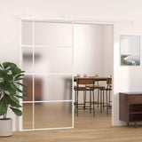 Sliding Door Frosted ESG Glass and Aluminium 102.5x205 cm White 151689