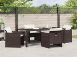 Garden Dining Set 5 pcs Brown Poly Rattan 3380603