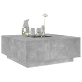 ZNTS Coffee Table with Infinity LED Concrete Grey 100x100x40 cm 3284045