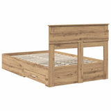 Bed Frame with Drawer Artisan Oak 120 x 190 cm Engineered Wood 3410010