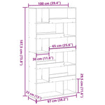Bookcase White 100x33x187.5 cm Engineered Wood 3309348