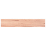 Wall Shelf Light Brown 100x20x6 cm Treated Solid Wood Oak 363679