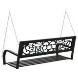 Garden Swing Bench Black Steel, Plastic Medium Hanging mount 317143