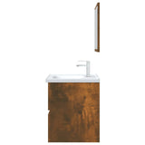 ZNTS 2 Piece Bathroom Furniture Set Smoked Oak Engineered Wood 815735