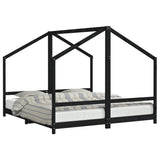Kids Bed Frame Black 2x cm Solid Wood Pine 3200591