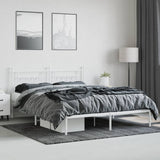 Metal Bed Frame without Mattress with Headboard White 180x200cm 353590
