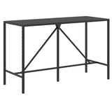 7 Piece Garden Bar Set with Cushions Black Poly Rattan 3203934