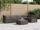 5-Seater Garden Sofa with Cushions Rattan Look PP Light Grey 3444049